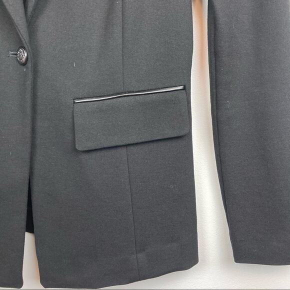 WHBM Leather Trim Ponte Blazer Jacket - Picture 9 of 16